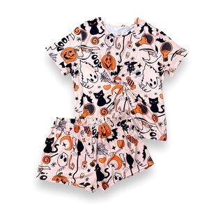 🎃 Halloween Orange Loungewear PJ Short Set